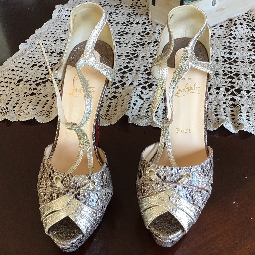 Louboutin Glennalta glitter 150 platform heels size 37